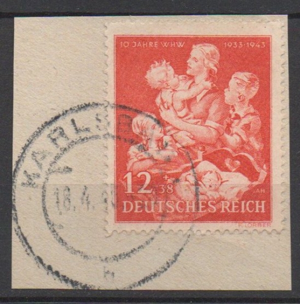 Michel Nr. 859, Winterhilfswerk auf Briefstück.